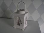 wit houten kerst lantaarn bolpootjes kerstboom 30 cm handvat, Ophalen of Verzenden, Zo goed als nieuw