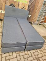 Grijze bed met hoofdbord 140x200 cm boxspring, Huis en Inrichting, Slaapkamer | Boxsprings, Ophalen, Gebruikt, Tweepersoons, 140 cm