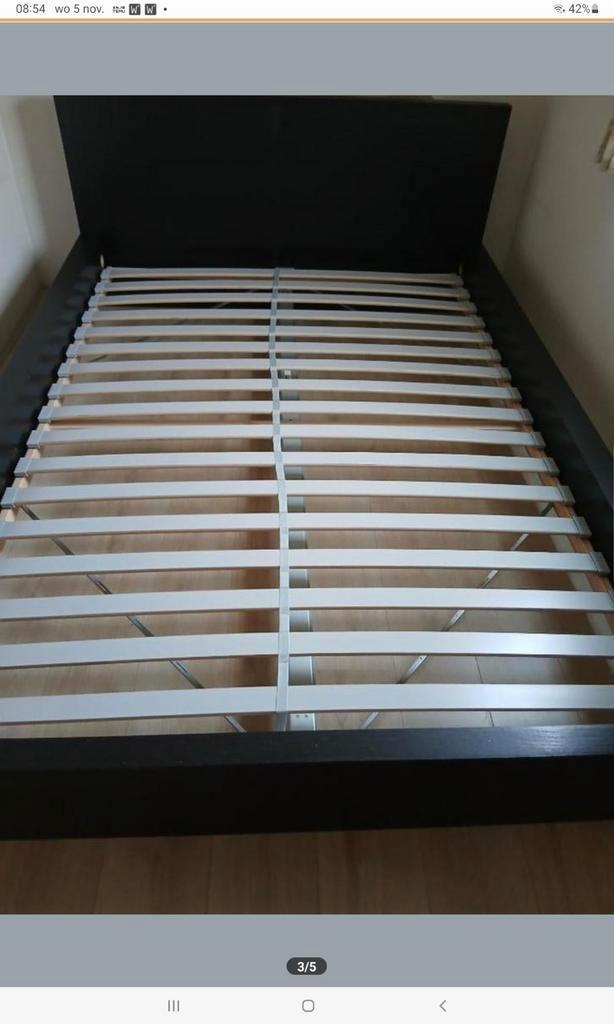 Ikea Malm bed 140x200 in Ouddorp ophalen, Huis en Inrichting, Slaapkamer | Bedden, Tweepersoons, 140 cm, 200 cm, Hout, Zwart, Ophalen of Verzenden