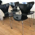 4 Vintage Fritz Hansen 3107 vlinder stoel zwart retro, Huis en Inrichting, Stoelen, Ophalen, Gebruikt, Zwart, Nvt