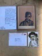 Pentekening met brief Ralph Prins, Antiek en Kunst, Ophalen of Verzenden