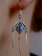 Zilveren 925 zilver oorhangers mooi bewerkt met lapis lazuli, Hangers, Nieuw, Met edelsteen, Zilver