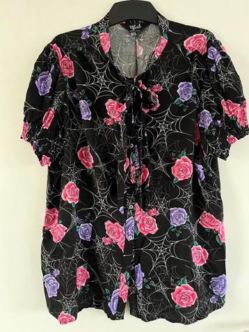 Mooie Blouse met pofmouw van Hell Bunny mt 3XL 20 UK zomer  beschikbaar voor biedingen