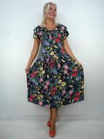 *Abfab Vintage Gebloemde Jurk 38*, Kleding | Dames, Maat 38/40 (M), Zwart, Ophalen of Verzenden, Zo goed als nieuw