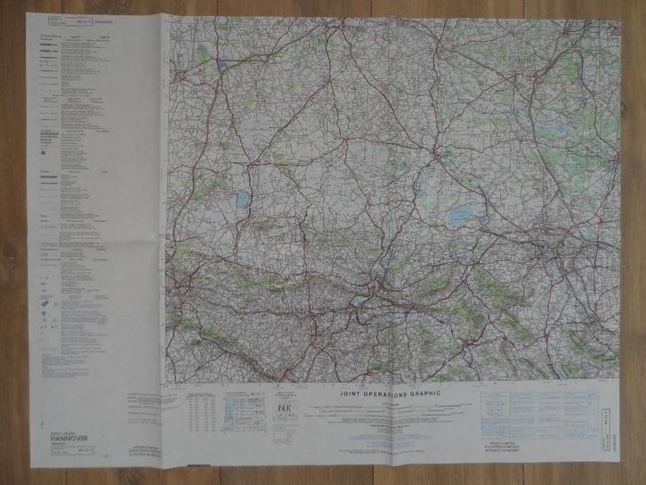 Kaart NM 32-11 Hannover - Germany, Boeken, Atlassen en Landkaarten, Landkaart, 1800 tot 2000, Ophalen of Verzenden