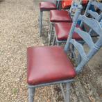 4 barstoelen met leder zitvlak en vering, Huis en Inrichting, Barkrukken, 2 krukken, Ophalen of Verzenden, Zo goed als nieuw