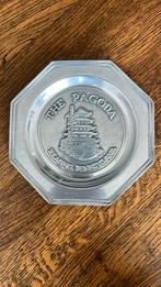 Tinnen wandbord met pagode uit de USA, Ophalen of Verzenden