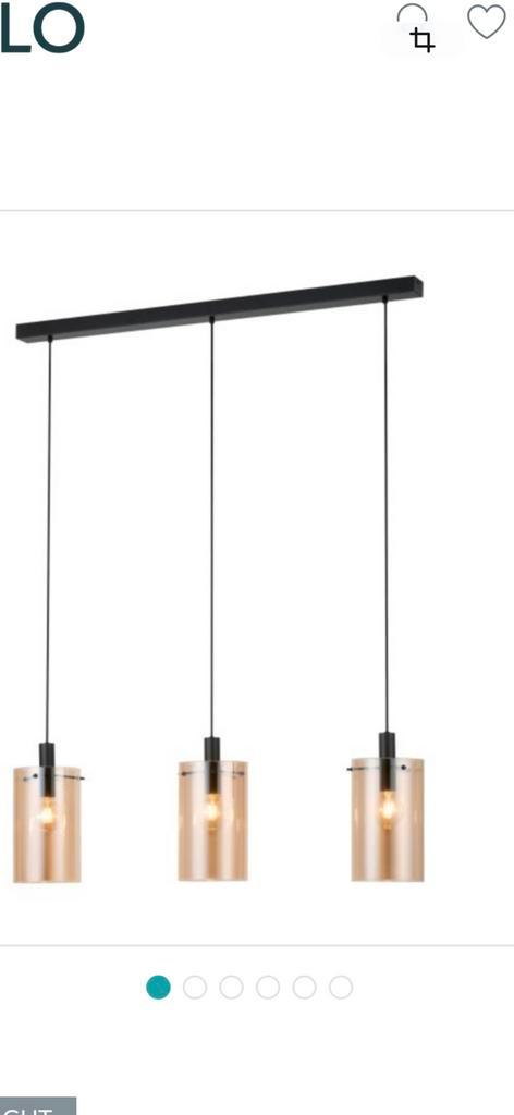 Eglo Polverara Lampenset - 3 & 2 lampen, Huis en Inrichting, Lampen | Hanglampen, Zo goed als nieuw, 75 cm of meer, Glas, Ophalen