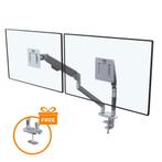 Retour- Douxe SQ2 - Dubbele Gasveer Monitorbeugel - Monitor, Verzenden, Klant@douxe.nl, Zo goed als nieuw, Douxe