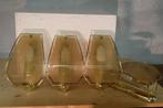 4x vergulde wandlamp gegraveerd glas  vintage, 2e hands, Ophalen of Verzenden, Zo goed als nieuw, 2e hands