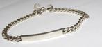 Zilveren zware/gemerkte naamplaat armband - gourmetschakel., Ophalen of Verzenden, Gebruikt, Zilver, Zilver