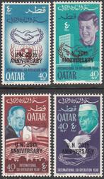 Qatar Michel 123/126 opdruk 20 Jaar UN 1966 postfris, Postzegels en Munten, Postzegels | Azië, Midden-Oosten, Ophalen of Verzenden