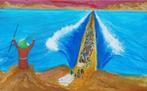 Schilderij " Mozes en de rode zee " / orgineel, Antiek en Kunst, Ophalen of Verzenden