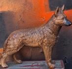 Duitse Herder. Polychroom gips. Ca 1920.  20/15 cm., Verzamelen, Beelden en Beeldjes, Ophalen, Zo goed als nieuw, Dier