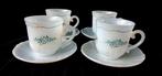 Set/4 Arcopal Kop en schotel Melkglas., Ophalen of Verzenden, Overige materialen, Kop en/of schotel