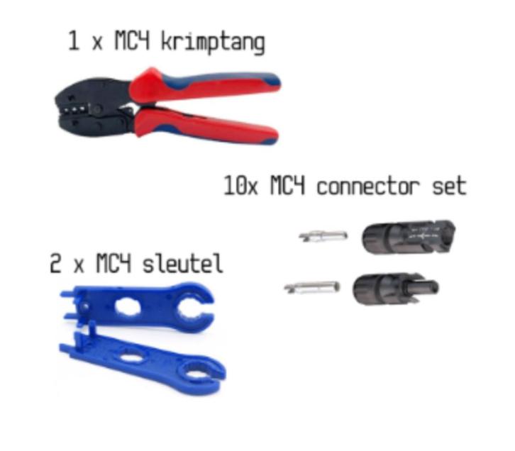 MC4 krimptang set + 10 mc4 connectoren set + MC4 tools set, Hobby en Vrije tijd, Knutselen, Nieuw, Materiaal, Verzenden