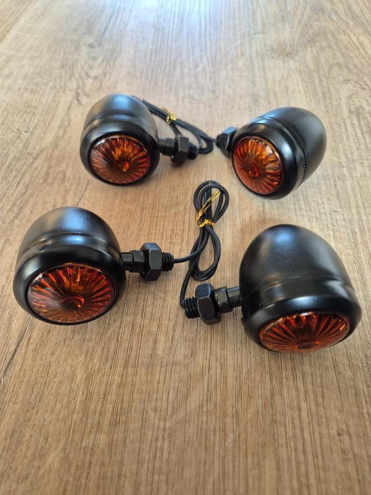 Knipperlichten /Richtingaanwijzers Bullet zwart/oranje 3,4cm, Motoren, Tuning en Styling, Ophalen of Verzenden