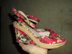 S14) roze bloemen espadrilles maat 38 pitt vera pelle, Ophalen of Verzenden, Roze, Zo goed als nieuw, Pitt