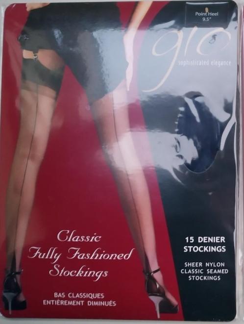 Gio FF jarretel naadnylons maat 9.5, Kleding | Dames, Leggings, Maillots en Panty's, Zo goed als nieuw, Panty, Overige maten, Blauw