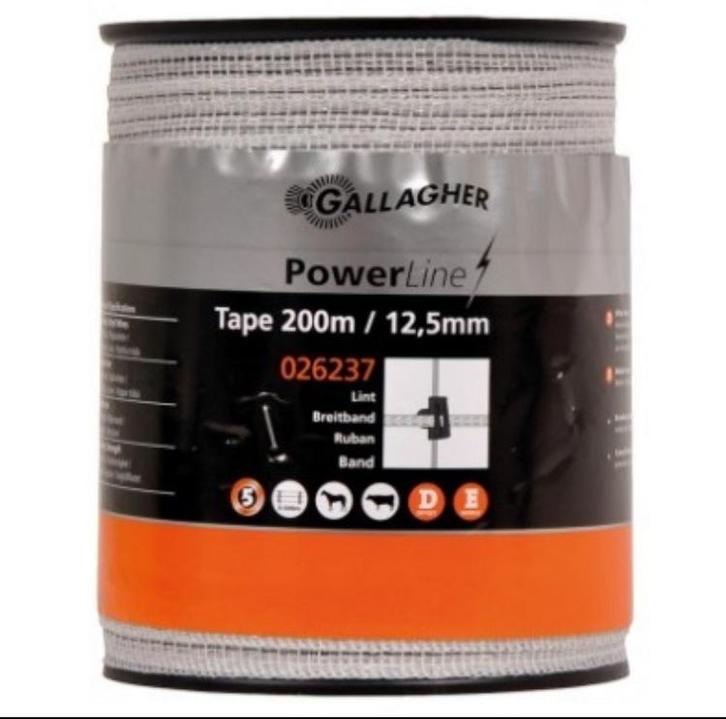 Schriklint 12.5MM 200 Meter GALLAGHER, Tuin en Terras, Gaas en Draad, Nieuw, Draad, 20 meter of meer, Ophalen of Verzenden