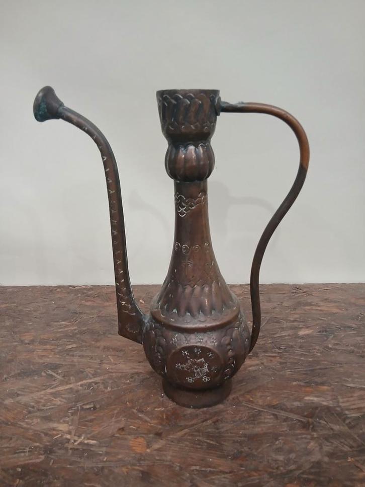 Antieke Koperen Waterkan / Schenkkan - 33cm, Antiek en Kunst, Antiek | Koper en Brons, Ophalen of Verzenden
