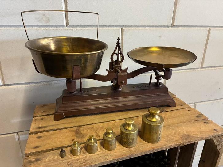 Bascule weegschaal ‘Kilog Force’, Antiek en Kunst, Antiek | Gereedschap en Instrumenten, Ophalen