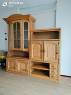 Wandmeubel+ vitrine deel+ tv deel, Huis en Inrichting, Kasten | Wandmeubels, Gebruikt, 150 tot 200 cm, Eikenhout, Ophalen of Verzenden