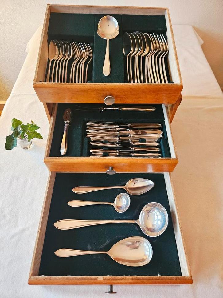 Gave vintage verzilverde bestekset Gero Puntfilet, Antiek en Kunst, Antiek | Bestek, Ophalen of Verzenden