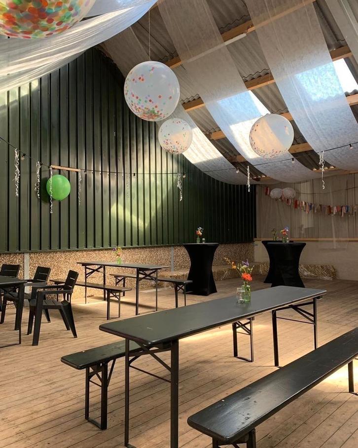 Luxe uitstraling biertafels + banken te huur, Hobby en Vrije tijd, Feestartikelen | Verhuur, Gebruikt, Ophalen