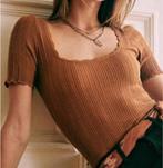 Sézane top Anil café S, Ophalen of Verzenden, Zo goed als nieuw, Maat 36 (S), Korte mouw