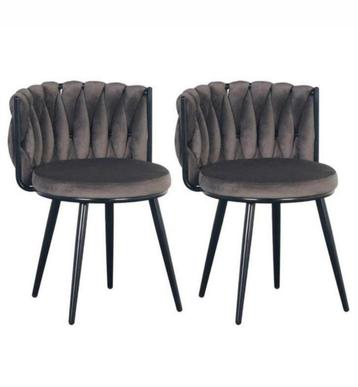 NIEUW》Moon Chair Velvet Grijs - 2 Stuks - Pole to Pole beschikbaar voor biedingen