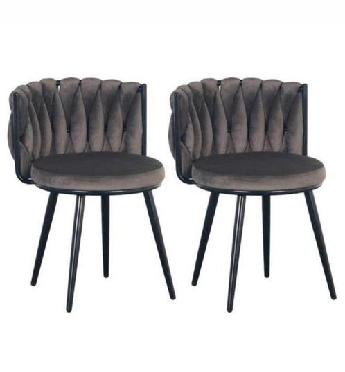 NIEUW》Moon Chair Velvet Grijs - 2 Stuks - Pole to Pole, Huis en Inrichting, Stoelen, Nieuw, Twee, Metaal, Stof, Grijs, Ophalen of Verzenden