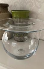 Vintage - design glazen Saturnus vaas - bolvaas - groot, Huis en Inrichting, Overige kleuren, Ophalen of Verzenden, Minder dan 50 cm