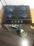 Inbouw kookplaat op glas butaan propaan flessengas, Witgoed en Apparatuur, Kookplaten, Zo goed als nieuw, Inbouw, Gas, 4 kookzones
