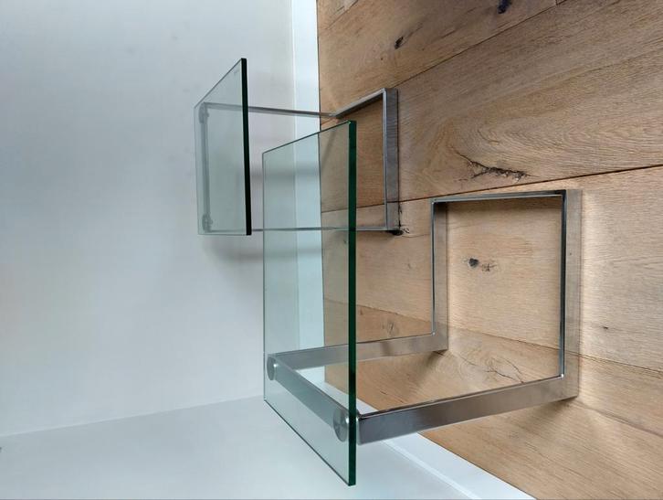 2 Gebra vintage design bijzettafels 120,- voor 2. In 1 koop., Huis en Inrichting, Tafels | Bijzettafels, Gebruikt, Rechthoekig