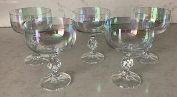 Champagne Coupes - Bohemia Crystal - (Iriserend) - 5 stuks beschikbaar voor biedingen