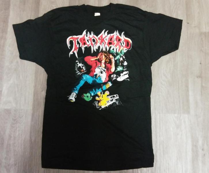 Tankard the morning after 1991 vintage rare metal shirt rock, Verzamelen, Muziek, Artiesten en Beroemdheden, Zo goed als nieuw