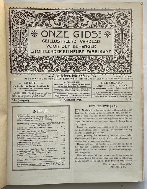 Onze gids. Geïllustreerd vakblad voor de behanger, stoffeerd, Boeken, Kunst en Cultuur | Beeldend, Gelezen, Overige onderwerpen