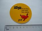 sticker oud GVB Amsterdam mokum tram metro bus autobus, Verzenden, Zo goed als nieuw