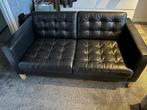 Zwarte 2-zits bank, Huis en Inrichting, Ophalen, Kunststof, Gebruikt, 150 tot 200 cm