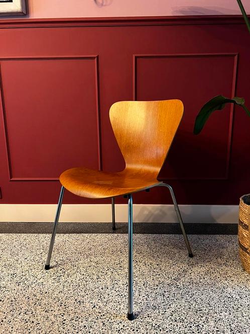 Vintage Scandinavische vlinderstoel 60s 70s, Huis en Inrichting, Stoelen, Gebruikt, Eén, Hout, Bruin, Ophalen