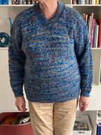 Blauw / grijs geméleerde, handgebreide trui maar 44, Ophalen of Verzenden, Nieuw, Maat 42/44 (L), Blauw