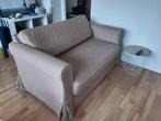 2-people beige sofa bed, Ophalen, Gebruikt, Tweepersoons, 75 tot 100 cm