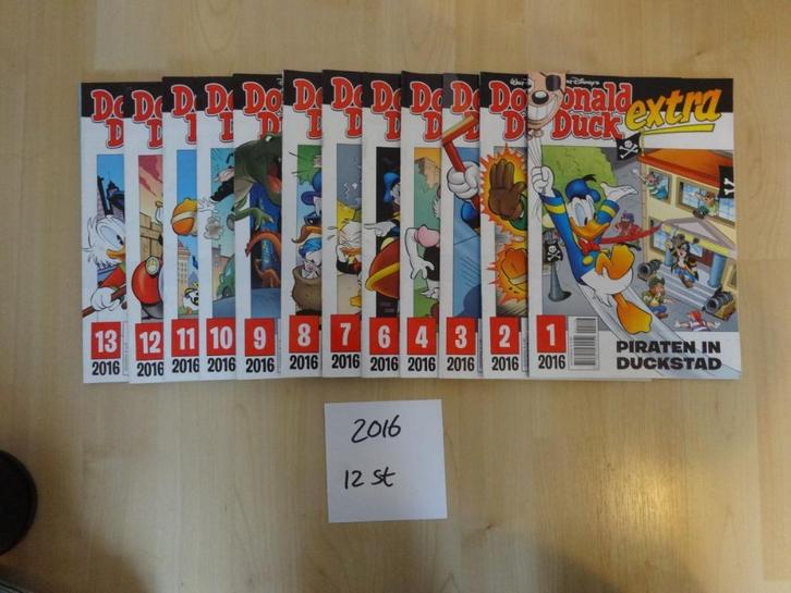 Donald Duck EXTRA jaargang 2016 – 12 stuks, Boeken, Stripboeken, Zo goed als nieuw, Meerdere stripboeken, Ophalen of Verzenden