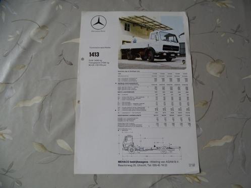 Mercedes  Benz 1413 techn spec, Boeken, Auto's | Folders en Tijdschriften, Zo goed als nieuw, Mercedes, Verzenden