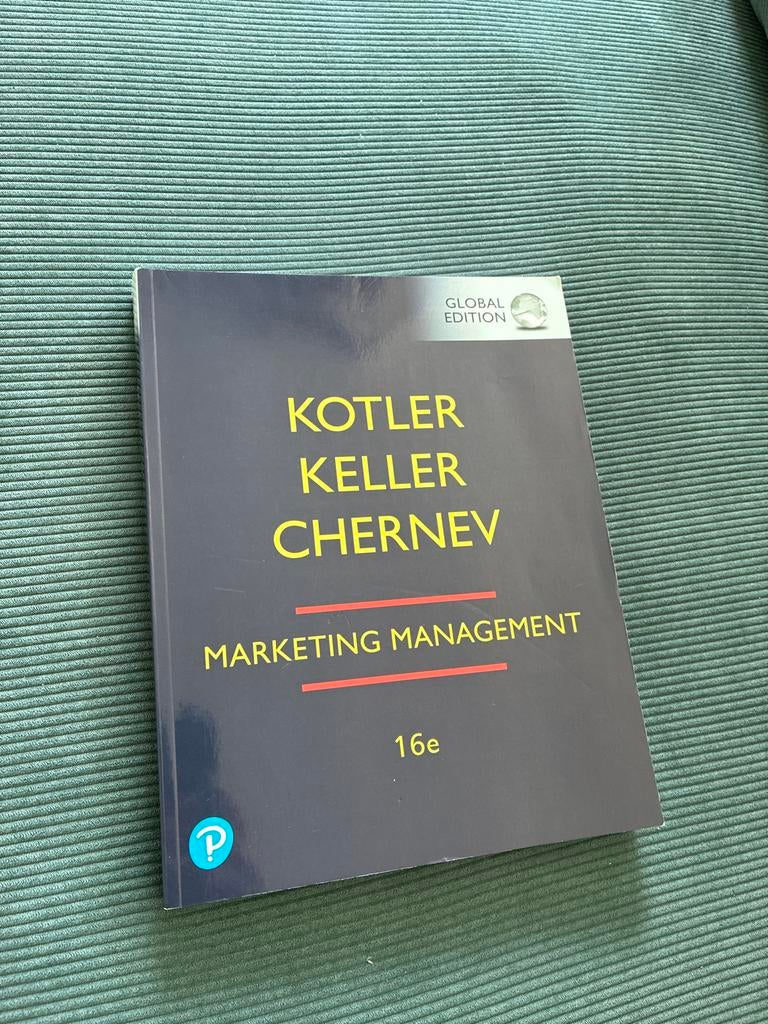 Marketing Management - Kotler, Keller, Chernev, Boeken, Ophalen of Verzenden, Zo goed als nieuw, Economie en Marketing