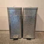 Zinken prullenbakken, Huis en Inrichting, Woonaccessoires | Prullenbakken, 40 liter of meer, Ophalen, Minder dan 50 cm