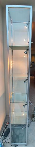 Vitrinekast gepolijst aluminium, Ophalen of Verzenden, Zo goed als nieuw, 25 tot 50 cm, 50 tot 100 cm