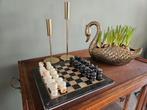 Vintage schaakspel van marmer (onyx), Ophalen of Verzenden, Gebruikt
