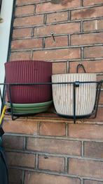 Set balcony pots, Tuin en Terras, Bloembakken en Plantenbakken, Kunststof, Gebruikt, Minder dan 30 cm, Rond